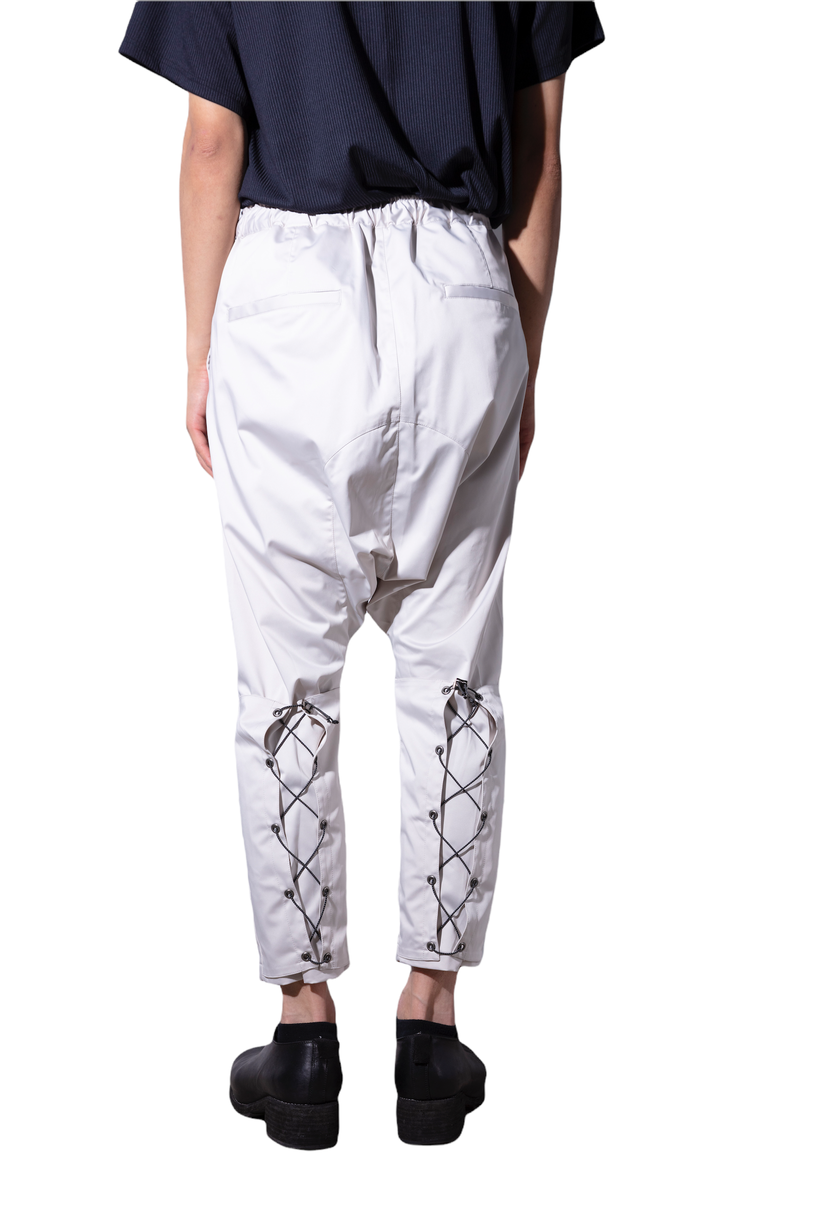 prasthana / Back Lace Narrow Sarouel Pants/サルエルパンツ/1/ポリエステル/WHT// prasthana : back lace narrow sarouel pants – prasthana sendagaya store