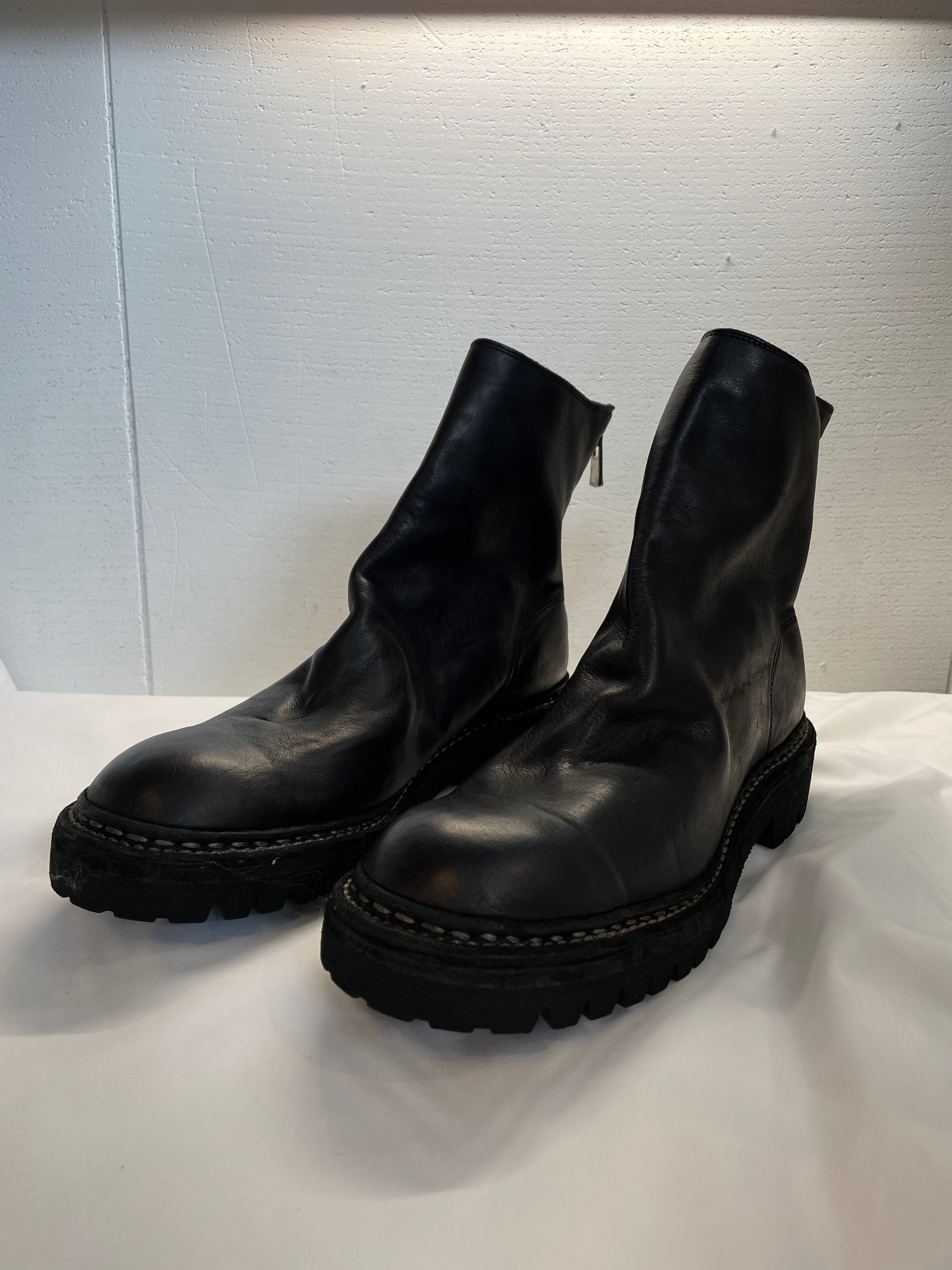GUIDI : 796V_N HORSE FULL GRAIN,LINED BACK ZIP BOOTS,SOLE RUBBER