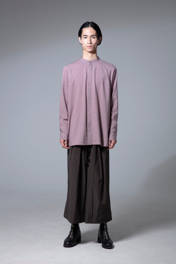 prasthana : slit band collar shirt