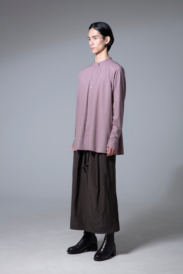 prasthana : slit band collar shirt