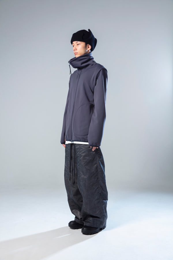prasthana : detachable sleeve high neck blouson