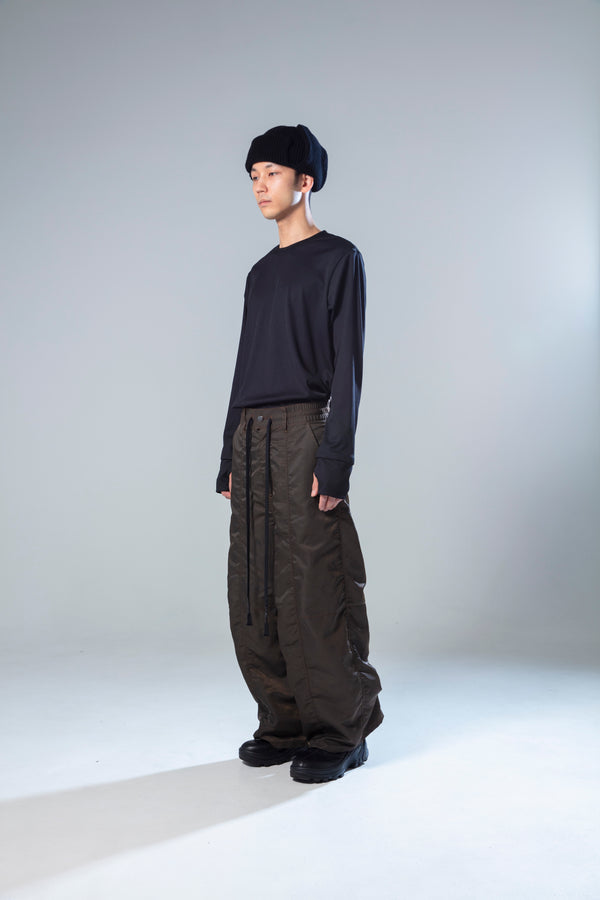 ※2025.9/上旬入荷予定 prasthana : pigment nylon knee tuck baggy