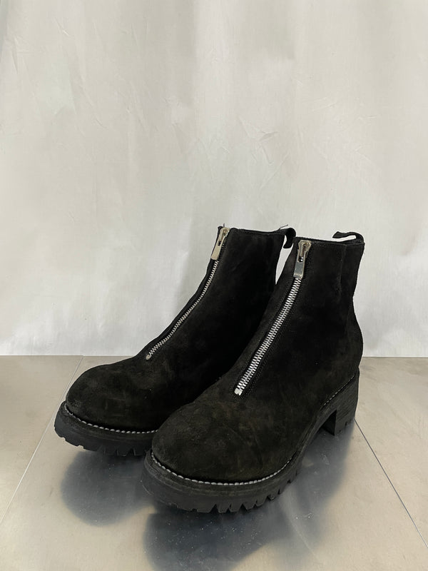 GUIDI : PL1V HORSE REVERSE FRONT ZIP BOOTS SOLE RUBBER