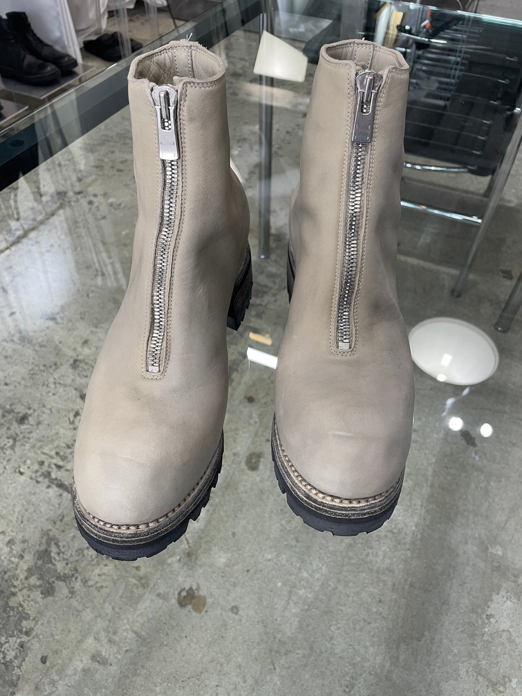 GUIDI : PL1V HORSE FULL GRAIN,FRONT ZIP BOOTS,SOLE RUBBER COL