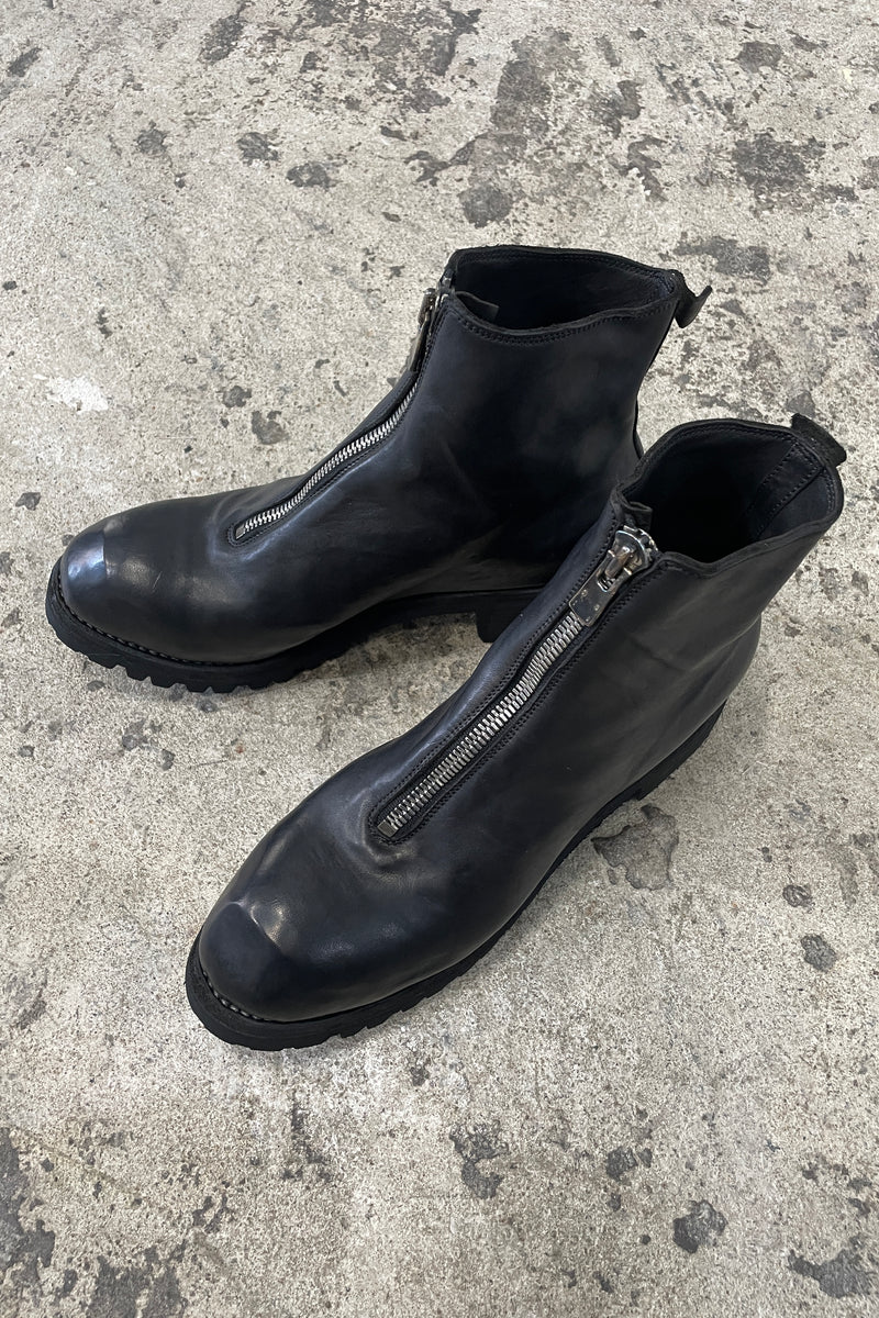 GUIDI : PL1V HORSE FULL GRAIN,FRONT ZIP BOOTS,SOLE RUBBER