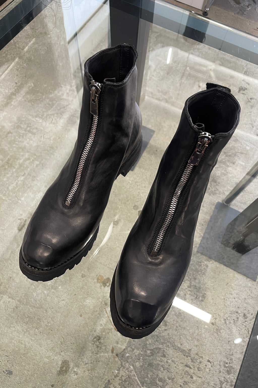 GUIDI : PL1V HORSE FULL GRAIN,FRONT ZIP BOOTS,SOLE RUBBER