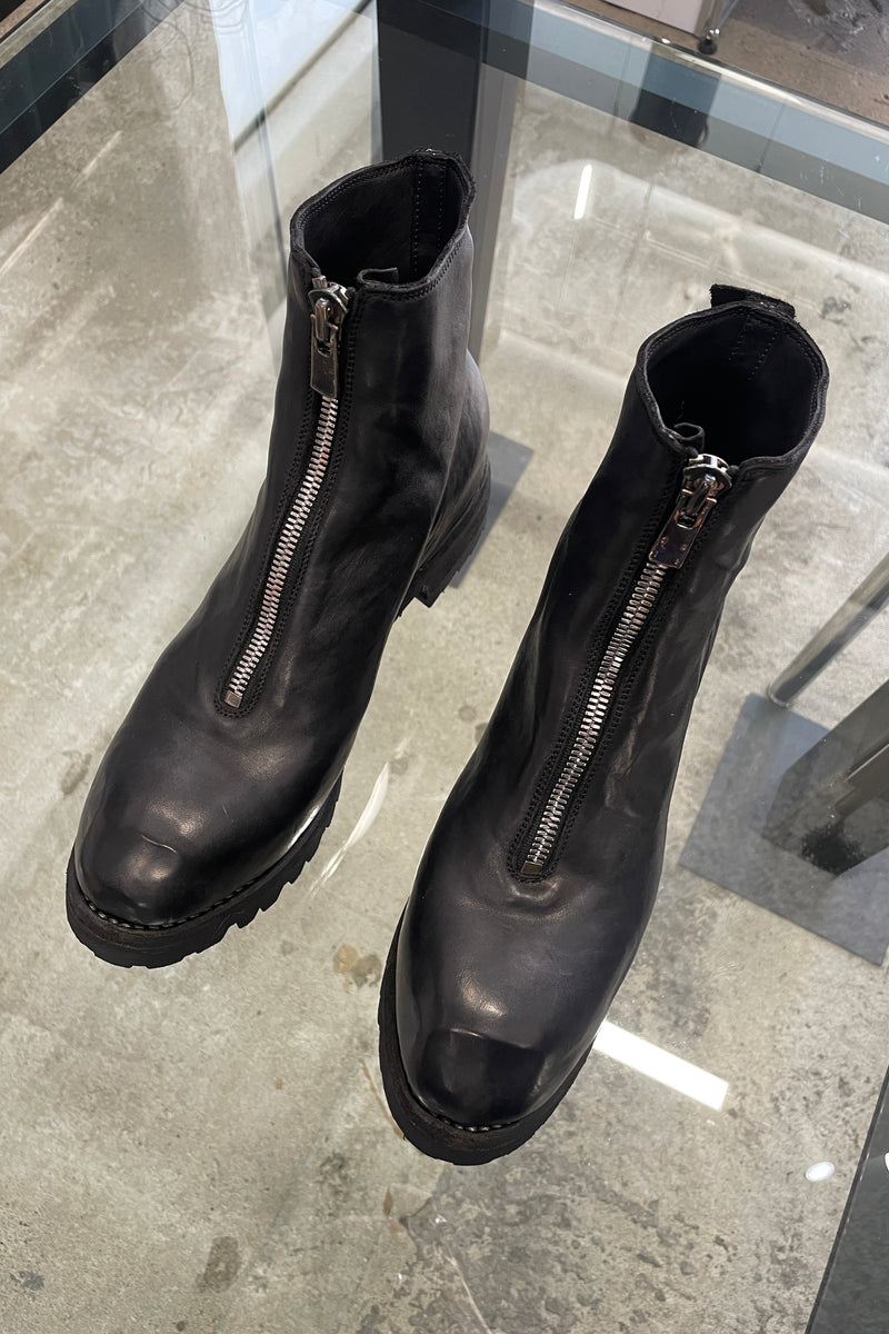GUIDI : PL1V HORSE FULL GRAIN,FRONT ZIP BOOTS,SOLE RUBBER