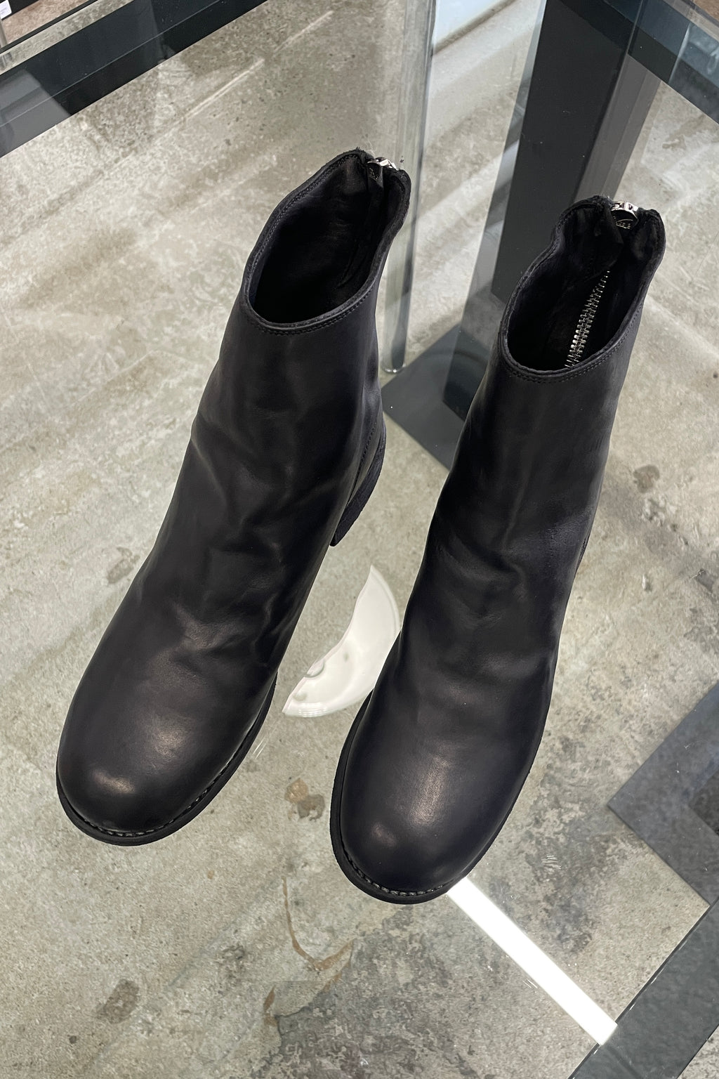 GUIDI : 796 HORSE FULL GRAIN,LINED BACK ZIP BOOTS,SOLE LEATHER