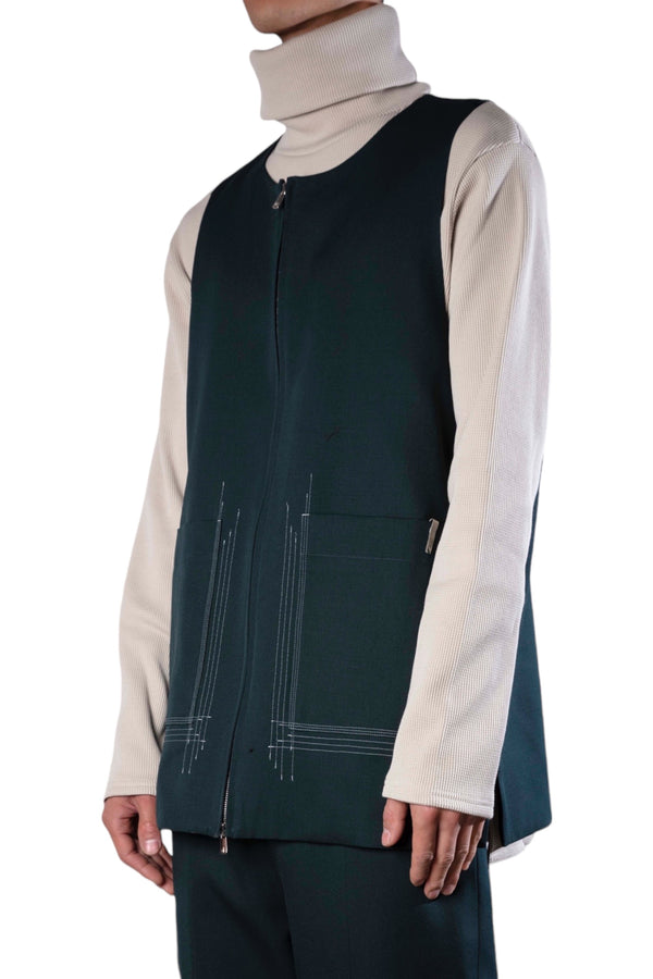 prasthana : LC1 trace zip up vest