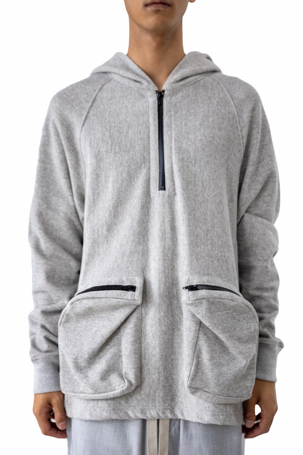 prasthana : allweather sweat half zip hoodie