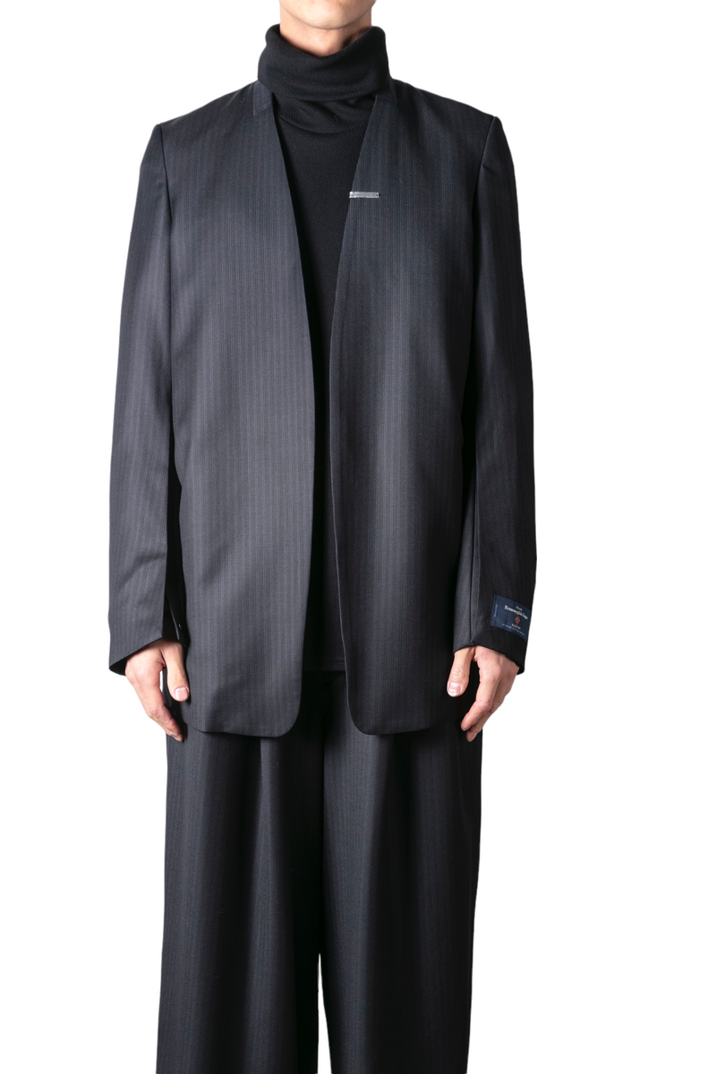 prasthana : LC1 lapel less jacket [ERMENEGILDO ZEGNA FABRIC